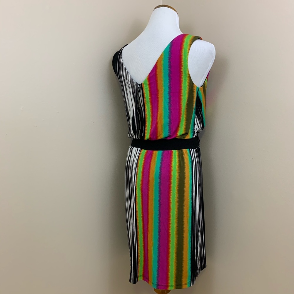 Maggy London rainbow stripe jersey dress 4 - Picture 3 of 6